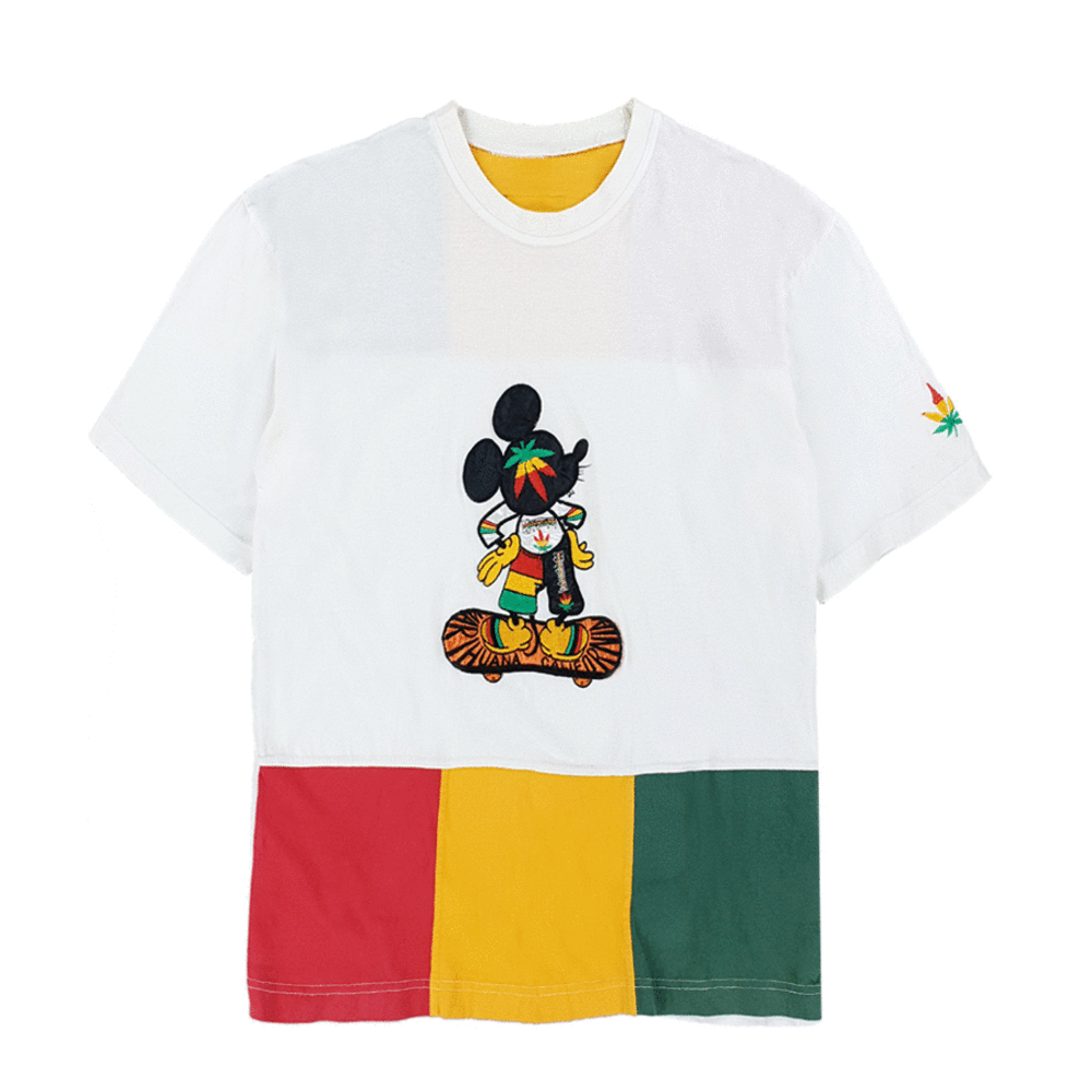 Mickey Mouse미키마우스 자메이카 화이트 오버핏 반팔 티셔츠