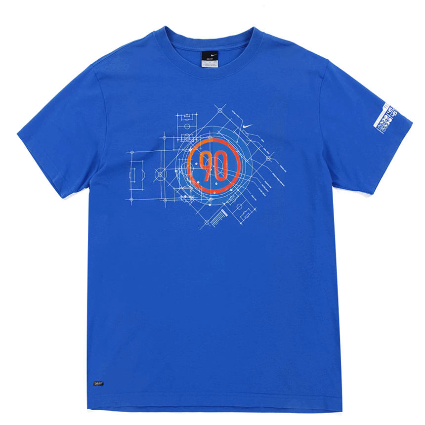 NIKE 나이키 블루 풋볼90 반팔 티셔츠